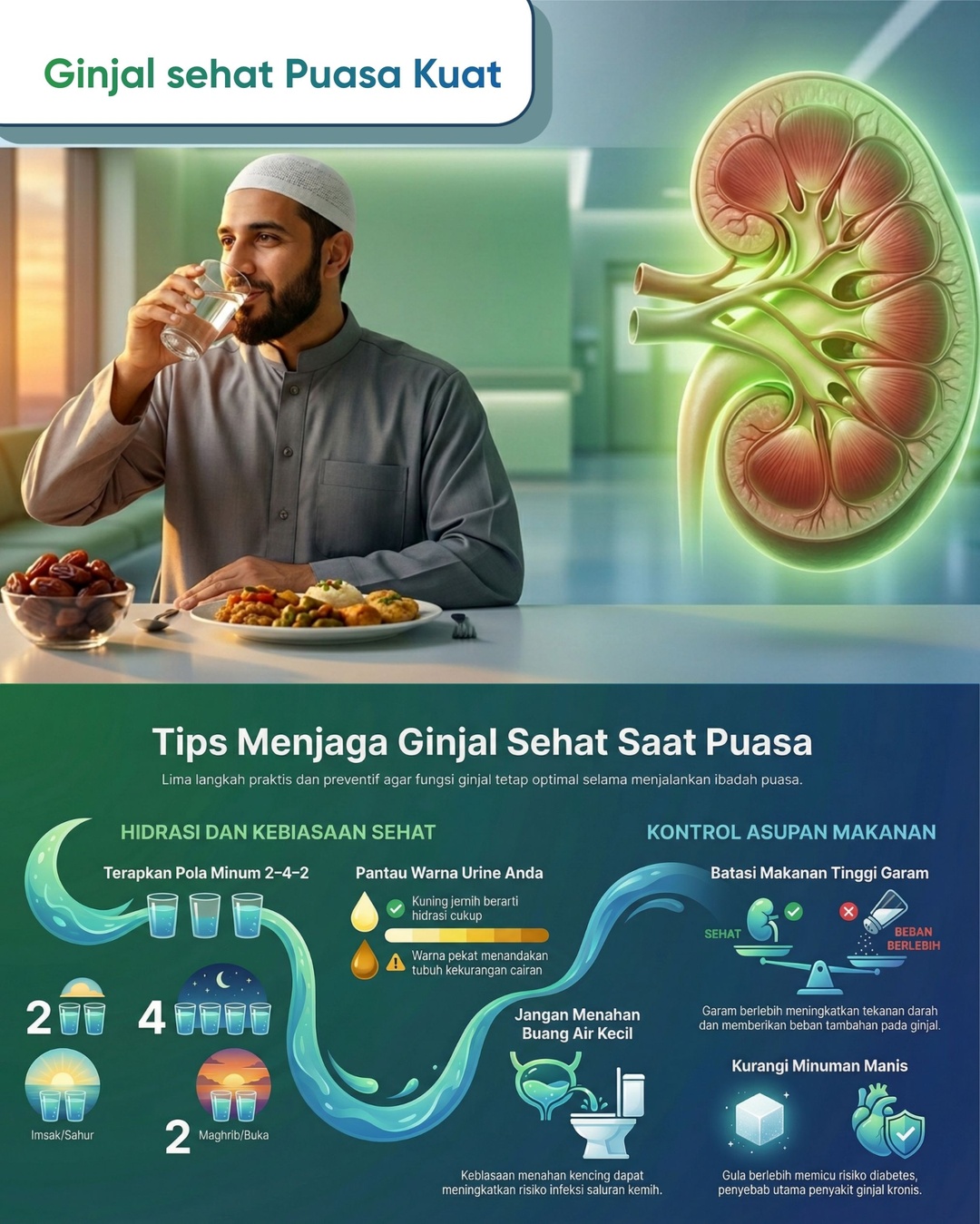 Ginjal Sehat, Puasa Kuat | Cara Aman Menjaga Fungsi Ginjal Selama Ramadan